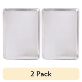 (2 pack) 18" x 13" Aluminum Half Sheet, Rectangular Cookie Baking Sheet Pan