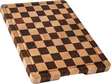Kitchen cutting board, upgraded grid cutting board, acacia wood cutting board, with drainage channels and handles, large butcher cutting board tr