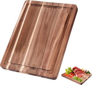 Acacia Wood Cutting Board,16"L x 12"W Non Toxic Wooden Cutting Board for Kitchen