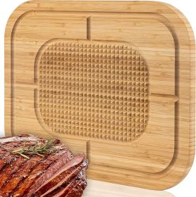 Masirs Bamboo Wood Cutting Board - Reversible Sides for Cutting and Carving